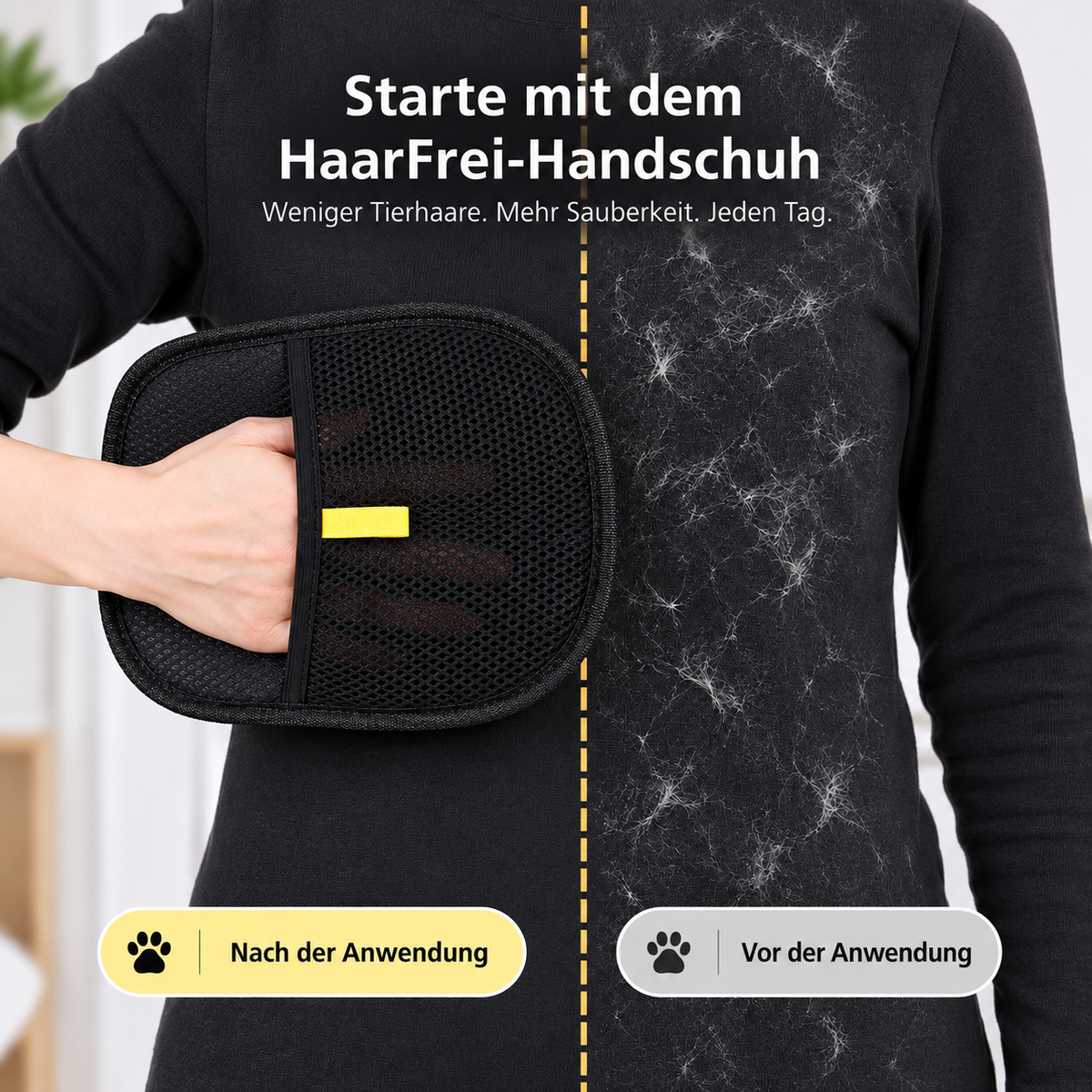 HaarFrei Pflegehandschuh – Sanfte Fellmassage & Tierhaare sammeln