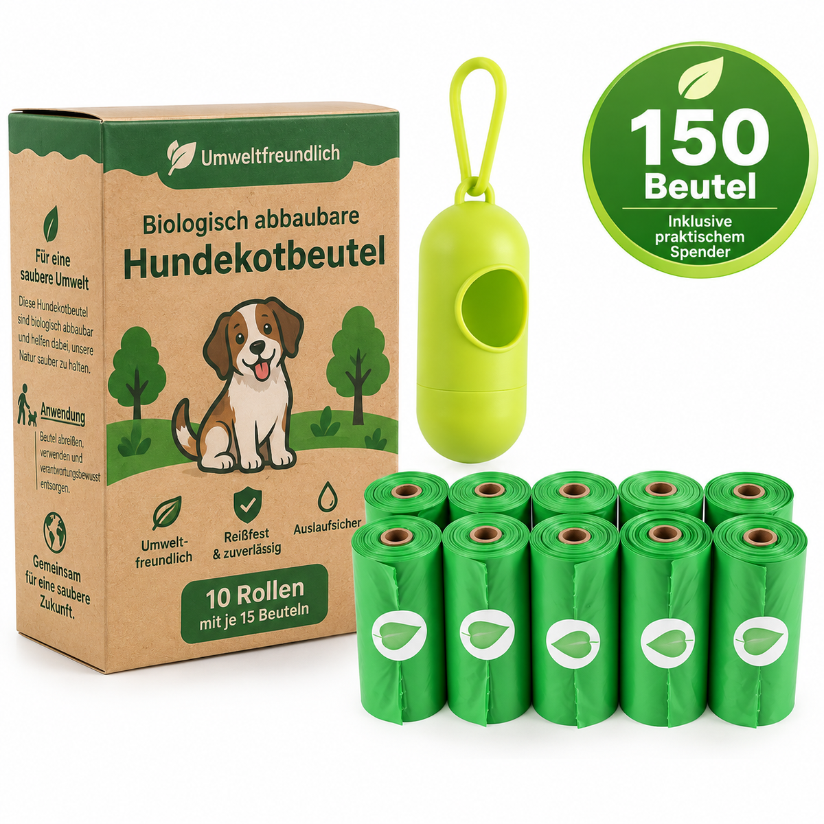 HaarFrei To-Go Beutel – Biologisch abbaubare Gassi-Beutel mit Spender